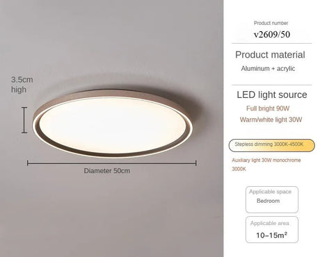 Aluminum Acrylic Ultrathin LED Circle Ring Ceiling Light - Hans Lumiere