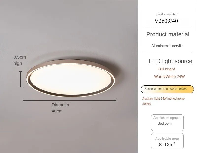 Aluminum Acrylic Ultrathin LED Circle Ring Ceiling Light - Hans Lumiere