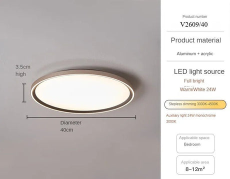 Aluminum Acrylic Ultrathin LED Circle Ring Ceiling Light - Hans Lumiere