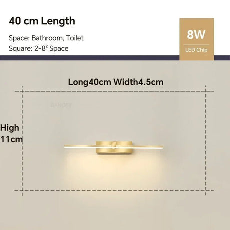 Aluminum Bathroom Bath Mirror Line LED Lamp - Hans Lumiere