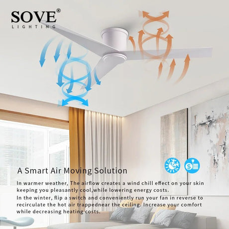 Aluminum Blade White Black Ceiling Fan With Remote Control - Hans Lumiere