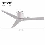 Aluminum Blade White Black Ceiling Fan With Remote Control - Hans Lumiere