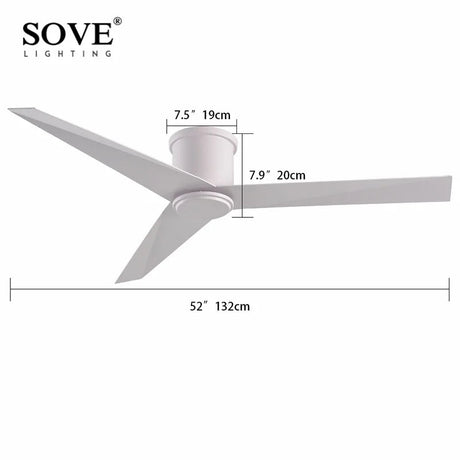 Aluminum Blade White Black Ceiling Fan With Remote Control - Hans Lumiere