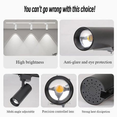 Aluminum LED Track Light 3 Color Rainbow Hill Spotlight - Hans Lumiere