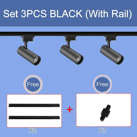 Aluminum LED Track Light 3 Color Rainbow Hill Spotlight - Hans Lumiere