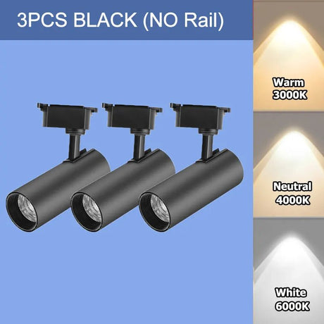 Aluminum LED Track Light 3 Color Rainbow Hill Spotlight - Hans Lumiere