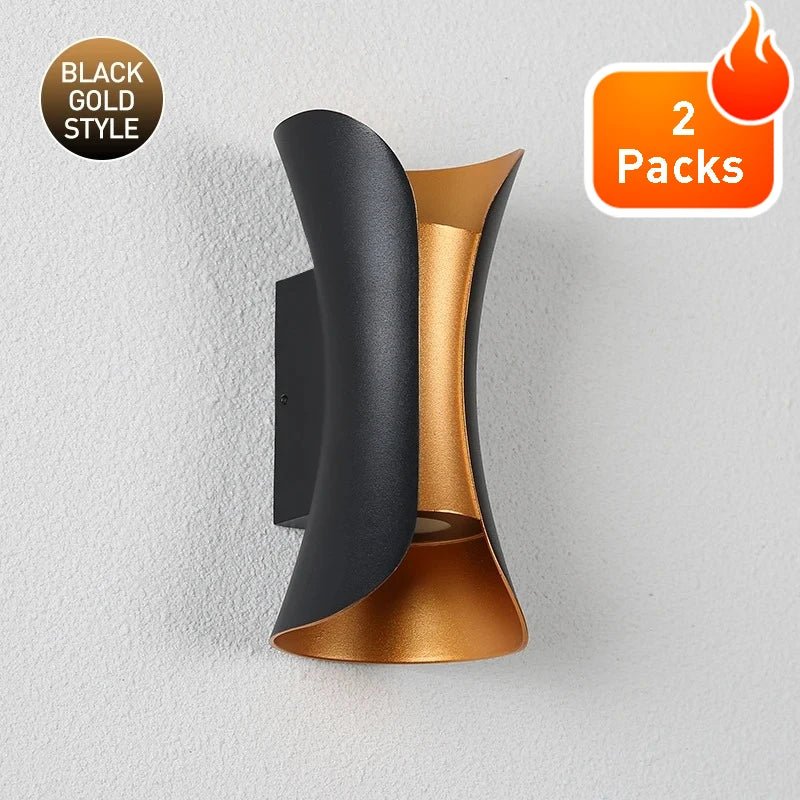 Aluminum LED Wall Sconce 12W, IP65 Waterproof Outdoor Indoor Light - Hans Lumiere