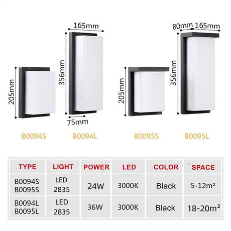 Aluminum Outdoor Wall LED Lighting Fixture - Hans Lumiere