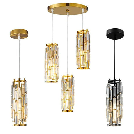 American Luxury Crystal Iron Dropping Pendant Lamp - Hans Lumiere