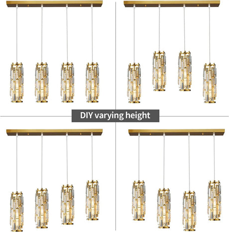 American Luxury Crystal Iron Dropping Pendant Lamp - Hans Lumiere