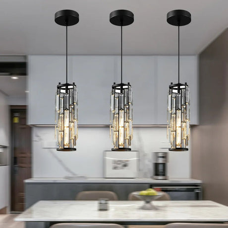 American Luxury Crystal Iron Dropping Pendant Lamp - Hans Lumiere