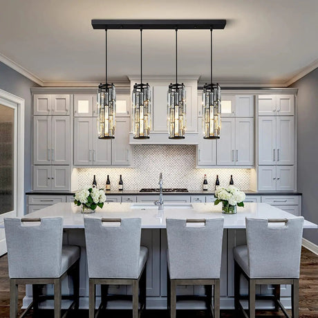 American Luxury Crystal Iron Dropping Pendant Lamp - Hans Lumiere