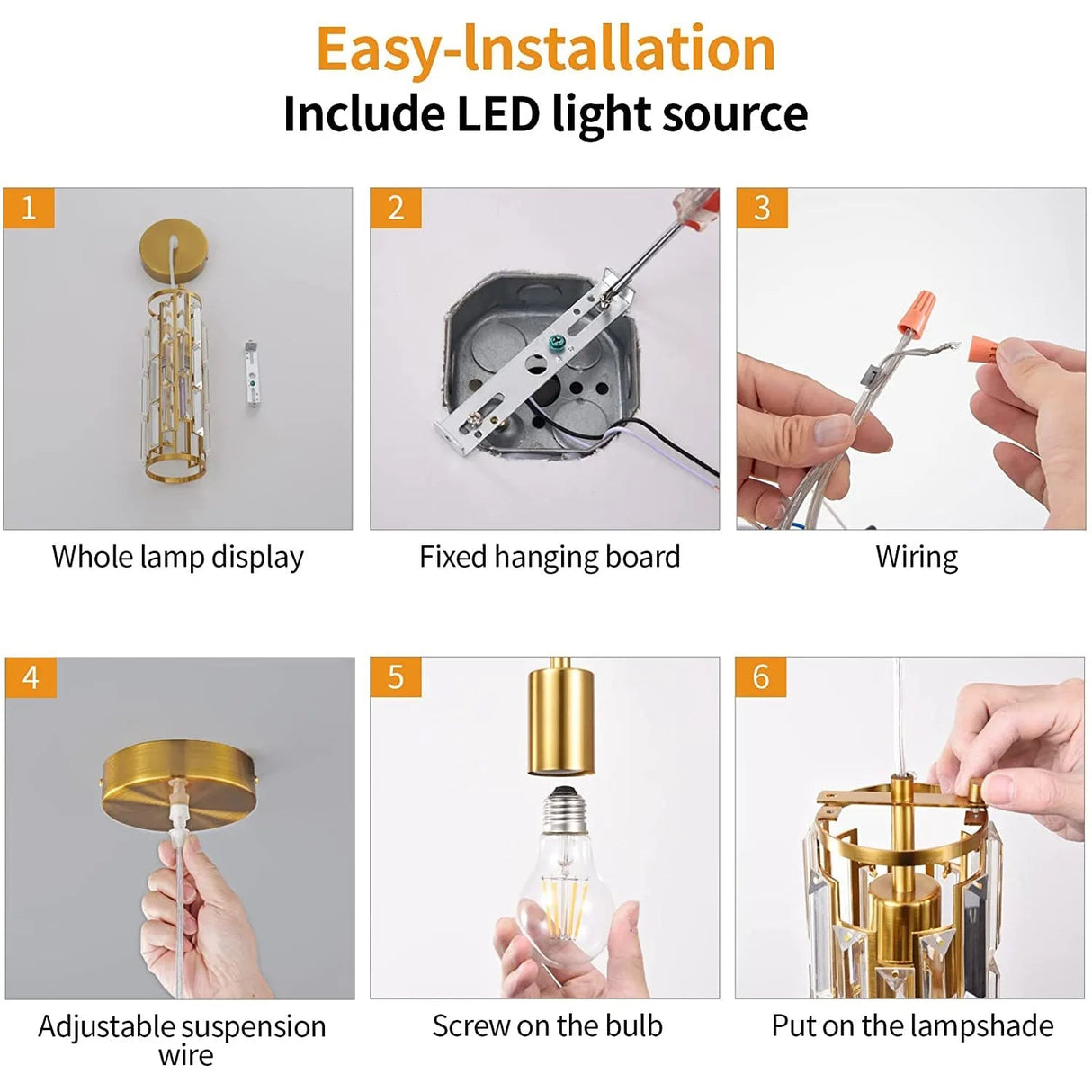 American Luxury Crystal Iron Dropping Pendant Lamp - Hans Lumiere