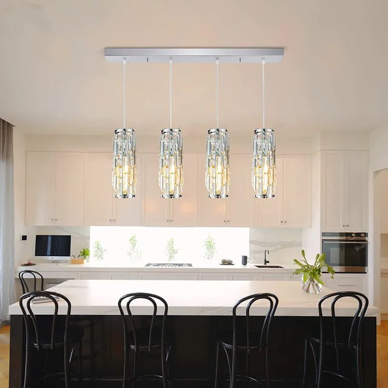 American Luxury Crystal Iron Dropping Pendant Lamp - Hans Lumiere