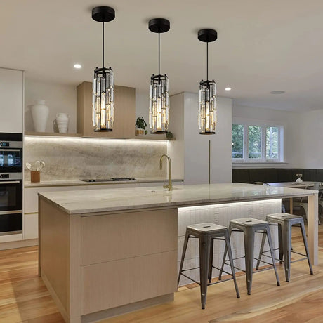 American Luxury Crystal Iron Dropping Pendant Lamp - Hans Lumiere
