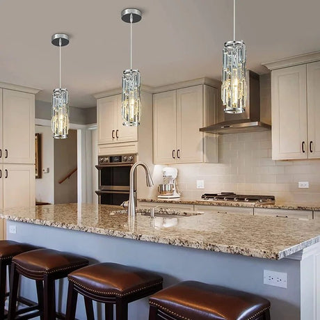 American Luxury Crystal Iron Dropping Pendant Lamp - Hans Lumiere