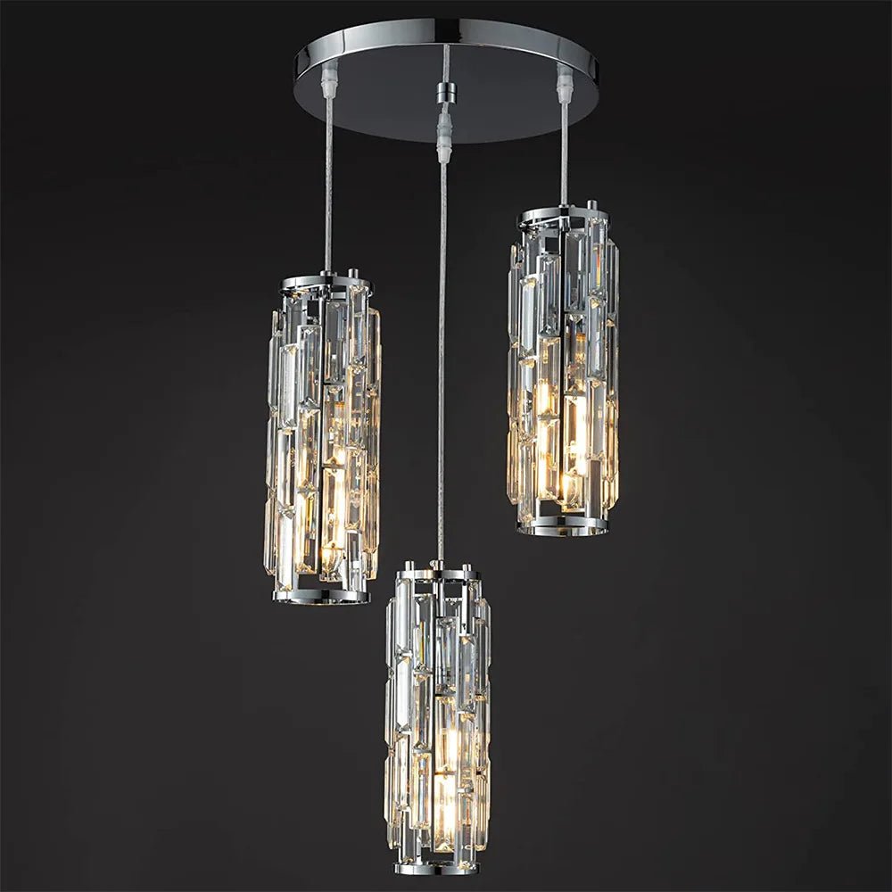 American Luxury Crystal Iron Dropping Pendant Lamp - Hans Lumiere