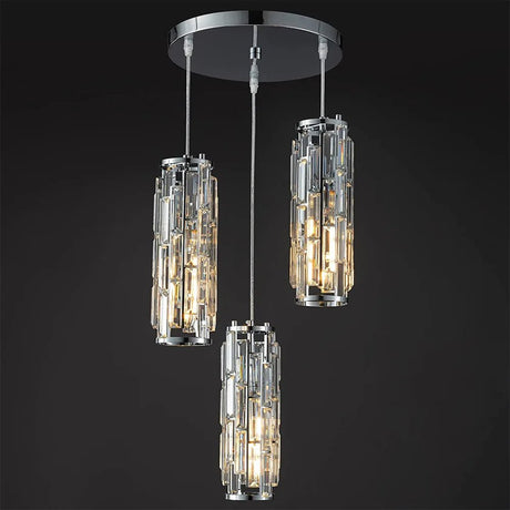 American Luxury Crystal Iron Dropping Pendant Lamp - Hans Lumiere