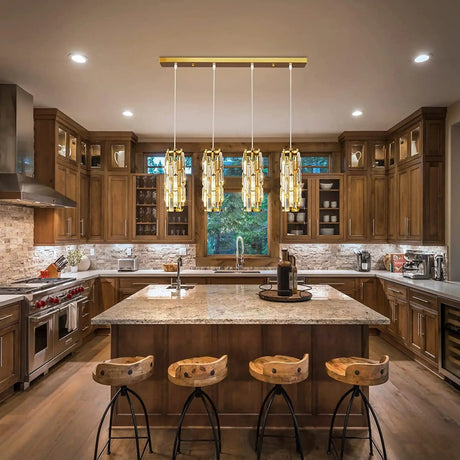 American Luxury Crystal Iron Dropping Pendant Lamp - Hans Lumiere