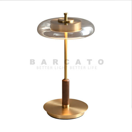 American Luxury Glass Mushroom Gold Copper Table Lamp - Hans Lumiere