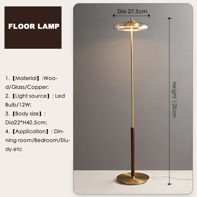 American Luxury Glass Mushroom Gold Copper Table Lamp - Hans Lumiere