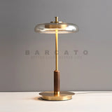 American Luxury Glass Mushroom Gold Copper Table Lamp - Hans Lumiere