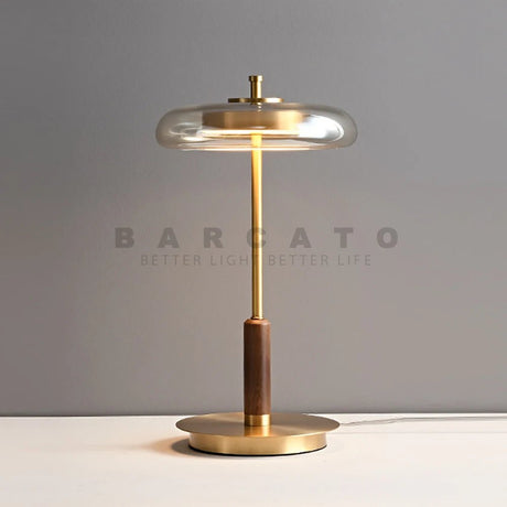American Luxury Glass Mushroom Gold Copper Table Lamp - Hans Lumiere
