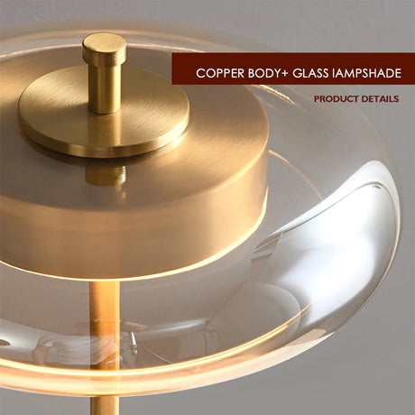 American Luxury Glass Mushroom Gold Copper Table Lamp - Hans Lumiere