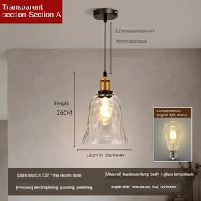 American Retro Industrial Style Glass Chandelier - Hans Lumiere