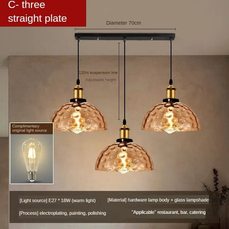 American Retro Industrial Style Glass Chandelier - Hans Lumiere