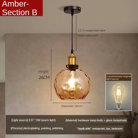 American Retro Industrial Style Glass Chandelier - Hans Lumiere