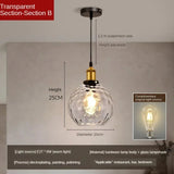 American Retro Industrial Style Glass Chandelier - Hans Lumiere