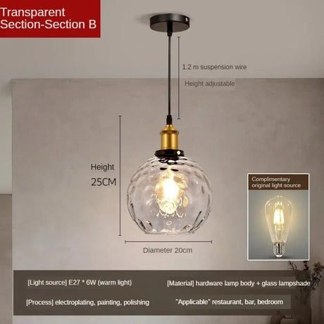 American Retro Industrial Style Glass Chandelier - Hans Lumiere