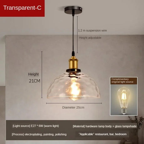 American Retro Industrial Style Glass Chandelier - Hans Lumiere