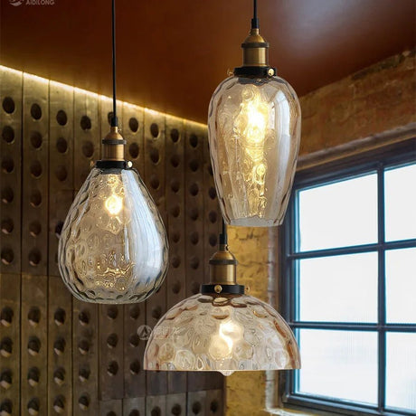 American Retro Industrial Style Glass Chandelier - Hans Lumiere