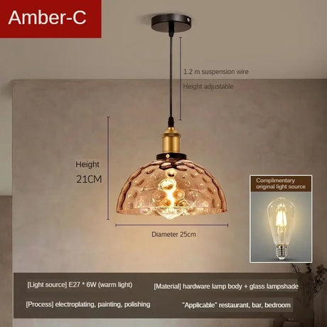 American Retro Industrial Style Glass Chandelier - Hans Lumiere