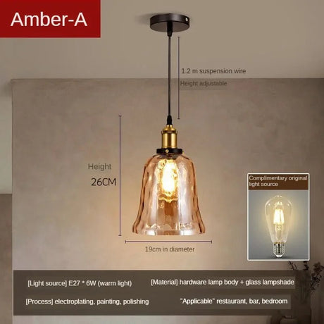 American Retro Industrial Style Glass Chandelier - Hans Lumiere