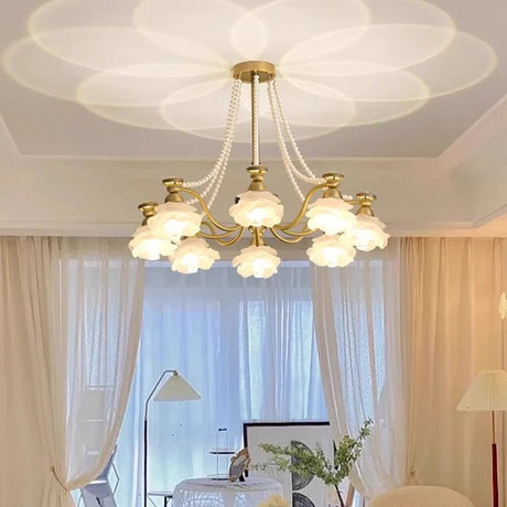 American-Style Copper and Glass LED Chandelier for Living Room and Dining Room - Hans Lumiere