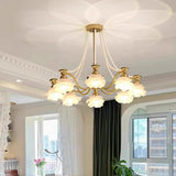 American-Style Copper and Glass LED Chandelier for Living Room and Dining Room - Hans Lumiere