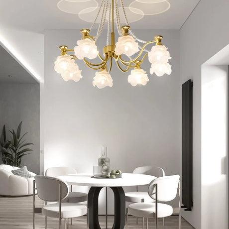 American-Style Copper and Glass LED Chandelier for Living Room and Dining Room - Hans Lumiere