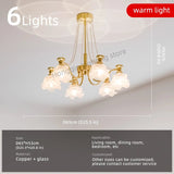 American-Style Copper and Glass LED Chandelier for Living Room and Dining Room - Hans Lumiere