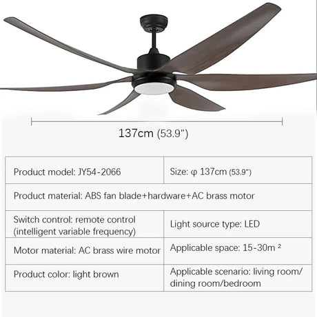 American Style Nordic LED Ceiling Fan With Remote Control - Hans Lumiere