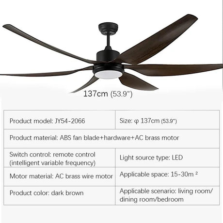American Style Nordic LED Ceiling Fan With Remote Control - Hans Lumiere