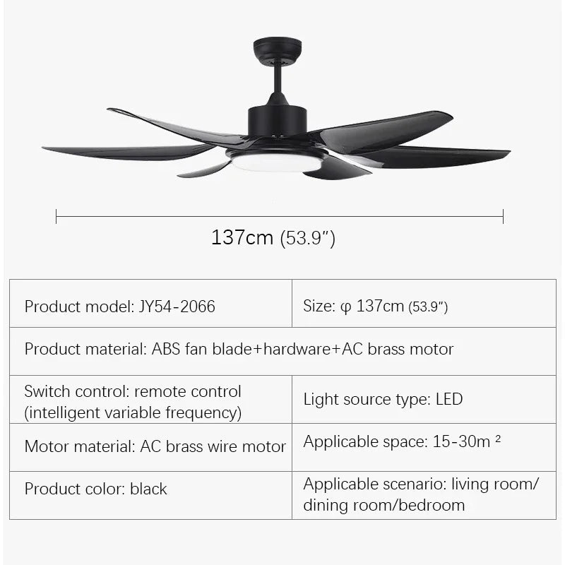 American Style Nordic LED Ceiling Fan With Remote Control - Hans Lumiere