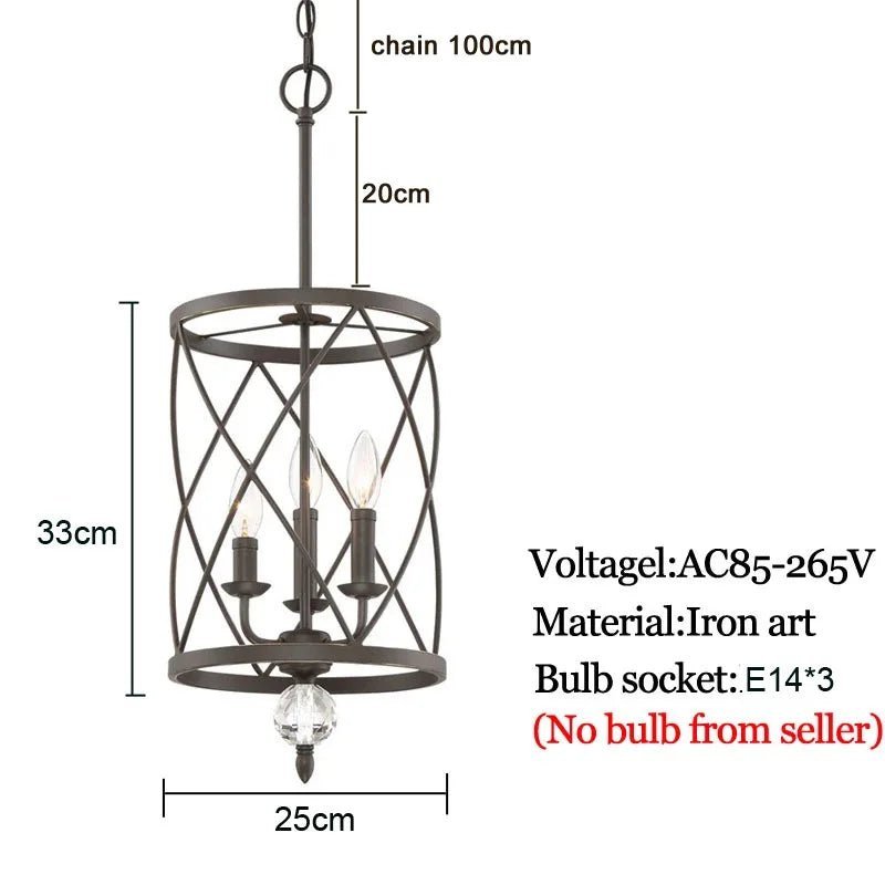 American Vintage Bird Cage Chandelier - Hans Lumiere