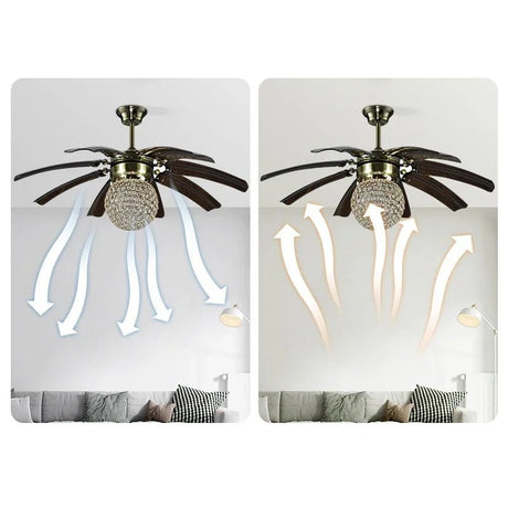 American Vintage LED Ceiling Fan Light With Remote Control - Hans Lumiere