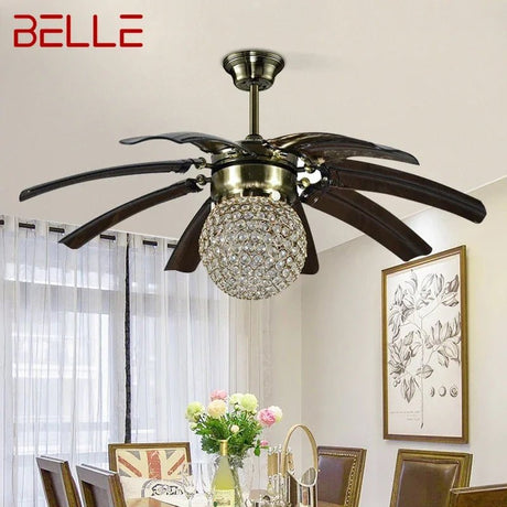 American Vintage LED Ceiling Fan Light With Remote Control - Hans Lumiere