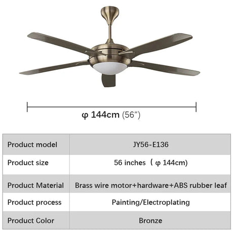 American Vintage LED Fan Light With Remote Electric - Hans Lumiere