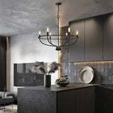 American Vintage Luxury Round Candle Iron Ceiling Chandelier - Hans Lumiere
