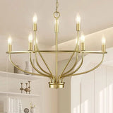American Vintage Luxury Round Candle Iron Ceiling Chandelier - Hans Lumiere
